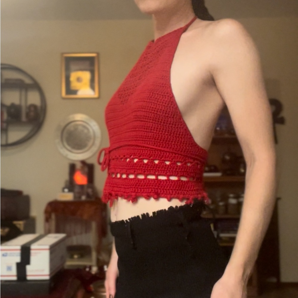 Crochet Cotton Halter Top